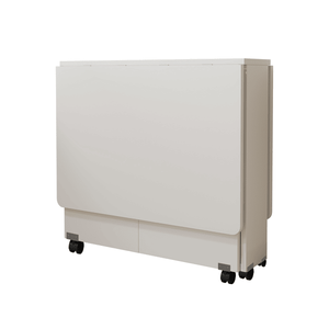 Small <b>Spaces</b> Folding Drop Leaf <b>Dining</b> <b>Table</b> 6 Wheels 2 Layer Storage Shelf 47.2 Inch Diameter 23.6 Inch H <b>Space</b> <b>Saving</b> 47.2 Inch - Product Image 5