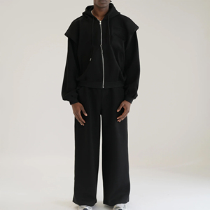 Survêtement imprimé streetwear pour homme en coton molletonné respirant, coupe régulière, poids moyen, avec logo brodé personnalisé - Product Image 1