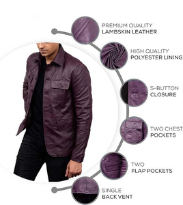 Vestes en cuir élégantes pour hommes de haute qualité à manches longues, design personnalisable en toile, à prix abordables, article phare en gros - Product Image 5