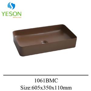 Lavabos à <span class=keywords><strong>main</strong></span> en céramique de mode marbre noir mat <span class=keywords><strong>au</strong></span>-<span class=keywords><strong>dessus</strong></span> du comptoir meuble de toilette toilette <span class=keywords><strong>au</strong></span>-<span class=keywords><strong>dessus</strong></span> du comptoir évier d'art - Product Image 2