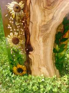 Premium Natural Wood & <b>Epoxy</b> Resin Decorative Tray with Modern Metal Handles for Living Room, Dining <b>Table</b> & Wedding Gifts - Product Image 4