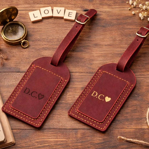 ป้ายแท็กกระเป๋าเดินทางหนังแท้ขายส่ง ป้ายปิดข้อมูลส่วนตัว ป้ายกระเป๋าเดินทาง ป้ายโลโก้สั่งทำ ป้ายติดกระเป๋าเดินทาง รุ่น LMP-0303 - Product Image 1