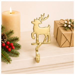 Reindeer Solid Brass Christmas <b>Stocking</b> <b>Holder</b> Luxury Gold Mantel Hanger For Fireplace Holiday Decorations Heavy Duty Decoration - Product Image 6