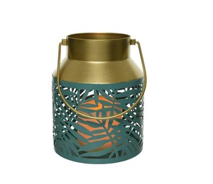 Factory Bulk Selling Leaf Design <b>Lantern</b> candle holder Portable Metal Candle <b>Lantern</b> With <b>Gold</b> Finished Candle Handmade - Product Image 1