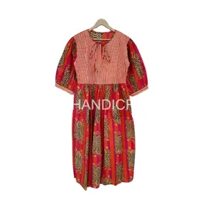 Orange Stripes Tiger Midi Dress Long Block Print Casual Dress Deep Neck with string closer Party Wear Gift For Women's Dress