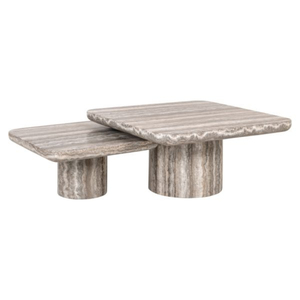 Ensemble de tables basses gigognes modernes en marbre pour salon - Product Image 3