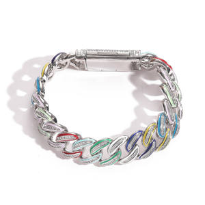 Bracelet cubain en moissanite VVS1 le plus vendu pour un style urbain de luxe, disponible à prix d'exportation depuis l'Inde - Product Image 1