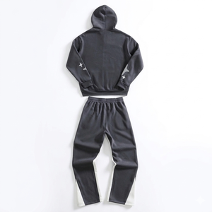 Men Winter Hooded 2-Piece Active Athletic Fitness Jogging <b>Sweat</b> Suits Full Zip Quick Dry Breathable Eco-Friendly - Product Image 3