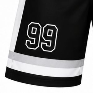 Men Black Sublimated Ice Hockey Shorts Polyester Striped <b>Athletic</b> Sports Shorts Team Uniform Training Match Wear Apparel - Product Image 6