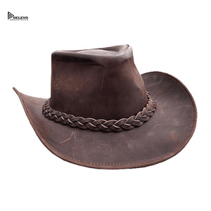 Sombrero de Vaquero de Cuero Personalizado, Estilo Deportivo Unisex, Sombrero de Gamuza Marrón de Ala Ancha para Exteriores, Sombrero para Adultos - Product Image 2