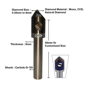 Outils diamantés de bijoux Super CNC Circle utilisés pour la fabrication de bagues et de bracelets en or et en argent Taille de cercle de 0.5mm à 3mm - Product Image 2