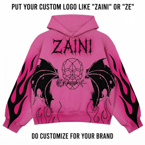 Sudadera con Capucha Extra Grande para Hombre, 400 GSM, Felpa de Algodón Premium, Color Rosa, Ecológica, Anti-Pilling, Impresión DTG, Logotipo Personalizado - Product Image 1
