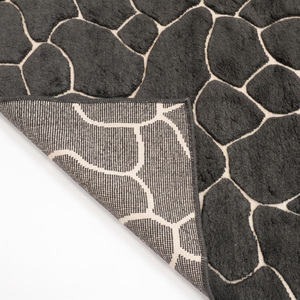 DECORDEC Tapis en laine tufté à la main, motif filigrane bronze, antidérapant, écologique, moderne, motif mosaïque galets, à poils épais - Product Image 6