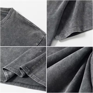 Camisetas de Algodón 100% de Lujo Vintage para Hombre, Estampadas a Medida, Lavadas al Ácido, Desgastadas, de Gran Gramaje, Oversize, de Corte Holgado, Tallas Grandes, con Diseño Frontal - Product Image 3