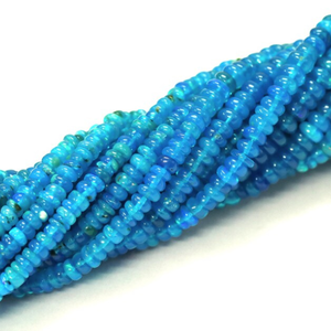 Cuentas redondas lisas de ópalo etíope azul neón de calidad AAA, cuentas lisas de ópalo etíope azul neón brillante de 3-6 mm, calidad superior - Product Image 2