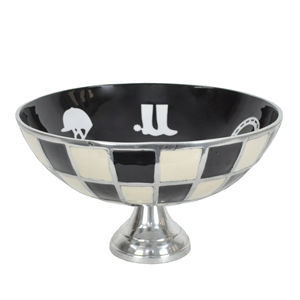 Latest Arrival Champagne Wine <b>Cooler</b> Ice Bowl Pedestal Style Chess Pattern Enamel Handmade Fruit Serving Bowls <b>Table</b> Centerpiece - Product Image 5
