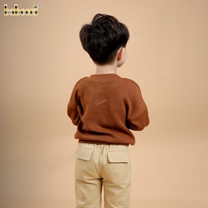 Pull en laine épaisse à imprimé animal pour bébé fille, avec broderie sur la poitrine - BC1416 Certifié OEKO-TEX Ignifuge - Product Image 5