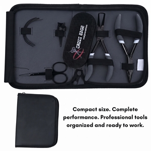 Kit complet d'outils pour extensions capillaires en acier inoxydable : Pince à micro-anneaux, Pince à démonter, Aiguille, Pince à velcro, Pince de sectionnement, Accessoires de salon - Product Image 3