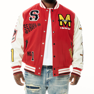 Veste bomber en laine épaisse et polyester, anti-vent, antibactérienne, écologique, conçue sur mesure, fabrication personnalisée, broderie - Product Image 2