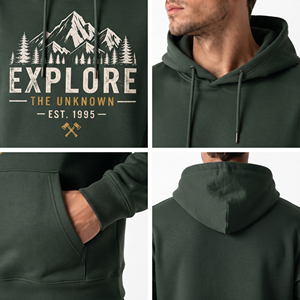 Sweat à capuche personnalisé pour homme en polyester imprimé, manches longues, style décontracté, avec poche avant, style streetwear - Product Image 6