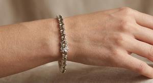 Christian Minimalist Charm <b>Clover</b> Flower Pattern Women's Oval Smoky Quartz Certified Third Party Tennis <b>Bracelet</b> 925 Gift - Product Image 4