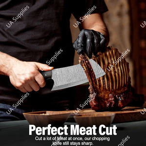 Couteau de Chef Hachoir Ambidextre Robuste en Acier Damas Forgé à la Main, Manche Ergonomique en Bois de Rose, Écologique, OEM/ODM - Product Image 3