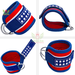 High Quality Neoprene Padding <b>Ankle</b> Straps Best Fitness Workout Protection Wholesale Brown Nylon Unisex Weightlifting Anklets - Product Image 2