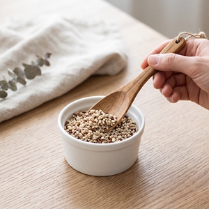 Cuillère à riz en teck miniature en gros 15,5x3,2cm, cuillère en bois poli de qualité alimentaire - Product Image 2