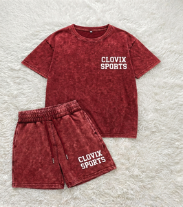 Ensemble de survêtement premium délavé à l'acide pour hommes, style streetwear, en coton épais, avec short – Vente en gros, fabricant de vêtements personnalisés en vrac - Product Image 6