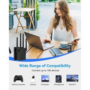Ripetitore WiFi Dual Band 1200Mbps 5GHz/2.4GHz, Amplificatore di Segnale per Casa Intelligente con Copertura di 1200 m² e Supporto per 105 Dispositivi - Product Image 2