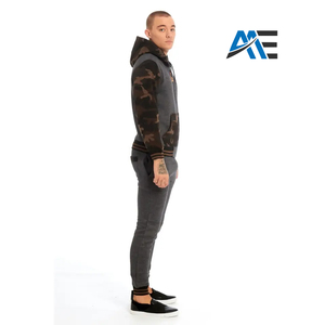 100% Cotton Camo <b>Hoodie</b> Tracksuit Set Custom Jogger Pants Casual Streetwear Activewear Two Piece Sportswear Outfit OEM Wholesale - Product Image 2