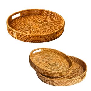 Cesta/Bandeja de Mimbre y Ratán PHU HAO, Hecha a Mano, Ecológica, Decoración para el Hogar con Asas, Cesta Ecológica para Servir y Almacenar - Product Image 1
