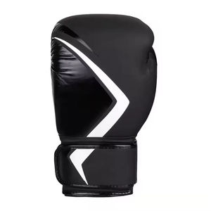 Custom Logo Personalized Boxing Gloves Black Color PU Leather Breathable <b>Hook</b> Loop MMA Winning Kickboxing Gel Boxing Gloves - Product Image 3