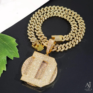 Pendentif lettre de luxe en strass taille princesse argenté, pièce de bijouterie pour collier, cadeau personnalisé - Product Image 3
