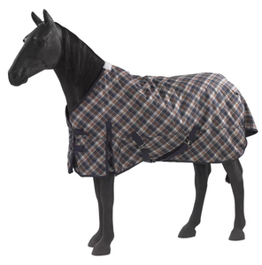 Couverture imperméable pour cheval avec col haut et 2 sangles de fixation pour utilisation en extérieur toutes saisons, tissu Oxford - Product Image 6