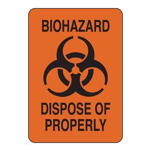 Letrero de Brady Biohazard para Desechar con Cuidado, 10x7 Pulgadas, para Laboratorios - Product Image 1