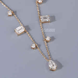 จี้ทองคำขาว 14K ประดับมรกตทรงรี ทรงหยดน้ำ และทรงกลม พร้อมเพชรโมอิสซาไนต์สำหรับผู้หญิง หรูหรา น้ำหนักรวม 5.02 กะรัต น้ำหนัก 5.65 กรัม คุณภาพดี - Product Image 2