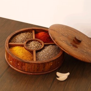 Cajas de Almacenamiento de Madera de Alta Calidad para Especias, Frutos Secos y Nueces, Hechas a Mano y Personalizadas con Tapa, de 1 Nivel, Decoración para el Hogar - Product Image 4