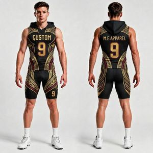 Conjunto de Uniformes de Fútbol 7v7 Sublimados para Hombre, con Capucha, Impresión, Absorción de Humedad, Ajuste Ceñido, 100% Poliéster, Secado Rápido - Product Image 4