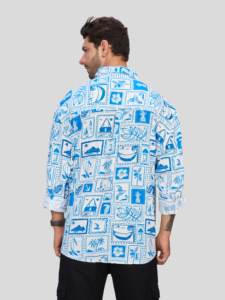 Men's Hawaiian <b>Shirt</b> Full Sleeve <b>Patchwork</b> Print Cotton Vacation <b>Shirt</b> Turn-down Collar Summer Breathable Style - Product Image 3
