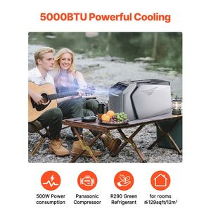 เครื่องปรับอากาศแบบพกพา5000บีทียูนิต3สปีดตัวจับเวลา24ชั่วโมงปรับได้16-32องศา C ใช้ได้กับ ac/dc สำหรับการตั้งแคมป์กลางแจ้ง RVs - Product Image 2