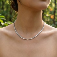 Collier de mariage classique pour femme KING O KING en or blanc 18 carats avec diamants naturels taille brillant sertis en canal 209 PC 6,12 CT articulé 42 cm