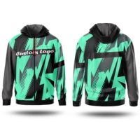 Sweat-shirt à capuche zippé pour homme, imprimé géométrique rose, turquoise, noir, respirant, tricoté, coupe classique, style sportif automne