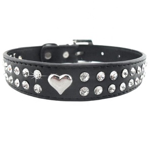 Collar de cuero hecho a mano para perro, calidad prémium, con tachuelas de cristal, trabajo al por mayor y fabricante - Product Image 1