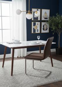 Silla de Restaurante Tapizada en Cuero Contemporánea, Cojín de Cuero PU Resistente, Patas de Acero con Recubrimiento en Polvo, Muebles de Comedor para Hotel - Product Image 3