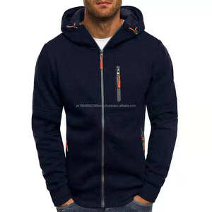 Automne nouveau survêtement décontracté pour hommes à la mode ZP up sweats à capuche polaire solide motif crocheté vêtements de Sport pour hommes vêtements à la mode - Product Image 4