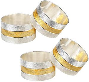Juego de servilleteros modernos de metal plateado hueco al por mayor para decoración de mesas en bodas, fiestas, banquetes y suministros para cenas festivas - Product Image 4