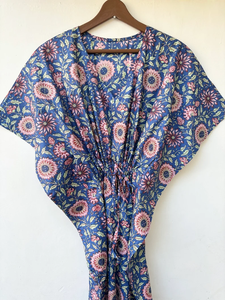 Nouvelle Robe de Nuit Femme Évasée Imprimé Animal en Coton Doux Indien, Longueur Genou, Style Kaftan, avec Dentelle, pour Plage ou Cadeau Demoiselle d'honneur - Product Image 4