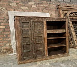 Armoire de rangement en bois massif, meuble de cuisine avec étagères et porte, idéal pour salle à manger et usage domestique - Product Image 6
