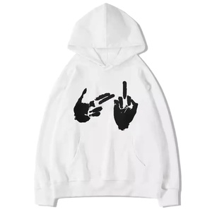 Venta al por mayor personalizado hombres gota hombro pulóver Sudadera con capucha 100% algodón polar sudadera bordado Puff estampado sólido invierno Casual - Product Image 4